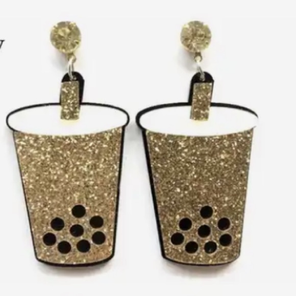 Bubble Tea Boba Milk Tea Earrings NEW! - Picture 2 of 9